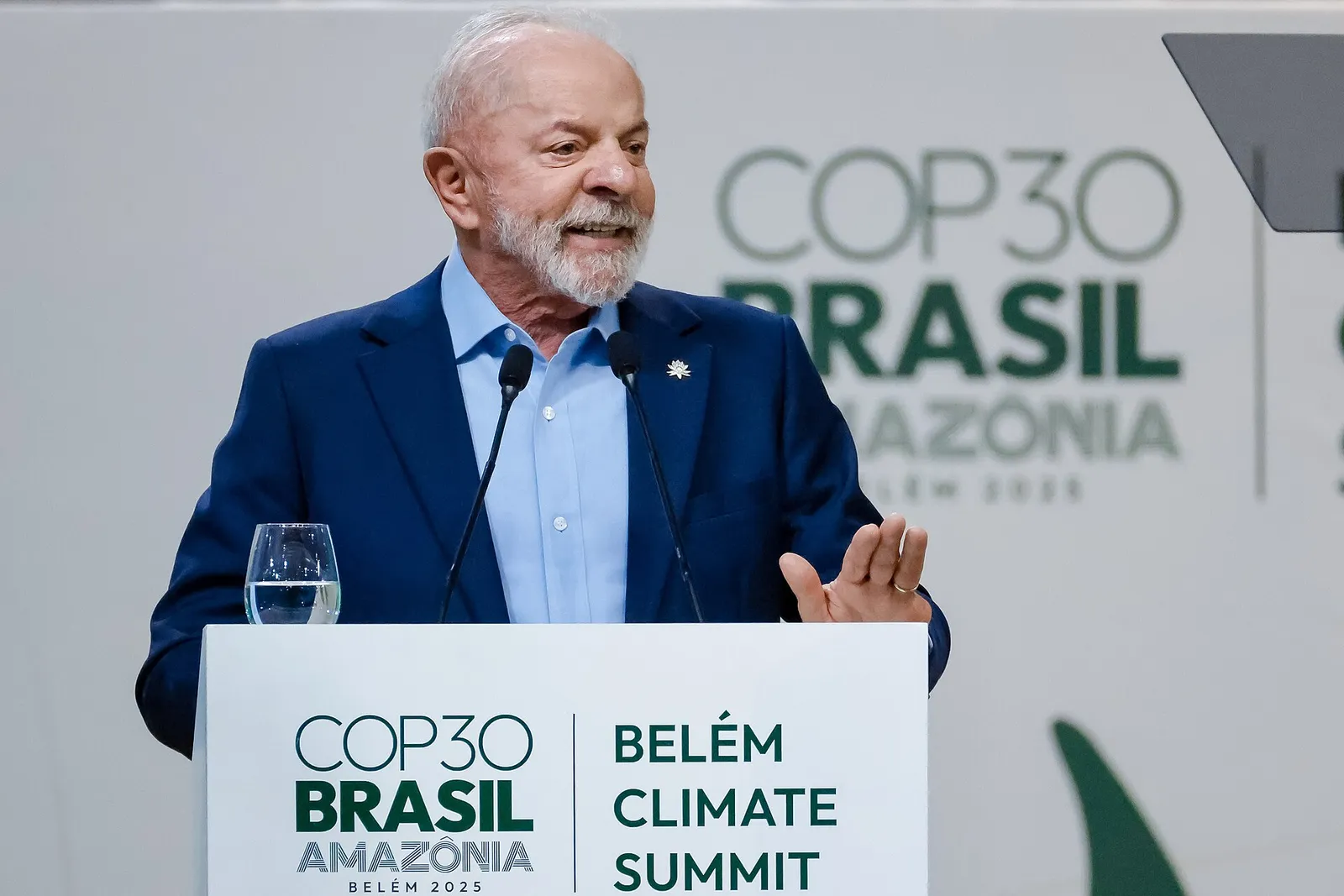 Lula na abertura da sessão plenária da Cúpula do Clima da COP30, em Belém, em 6 de novembro de 2025.