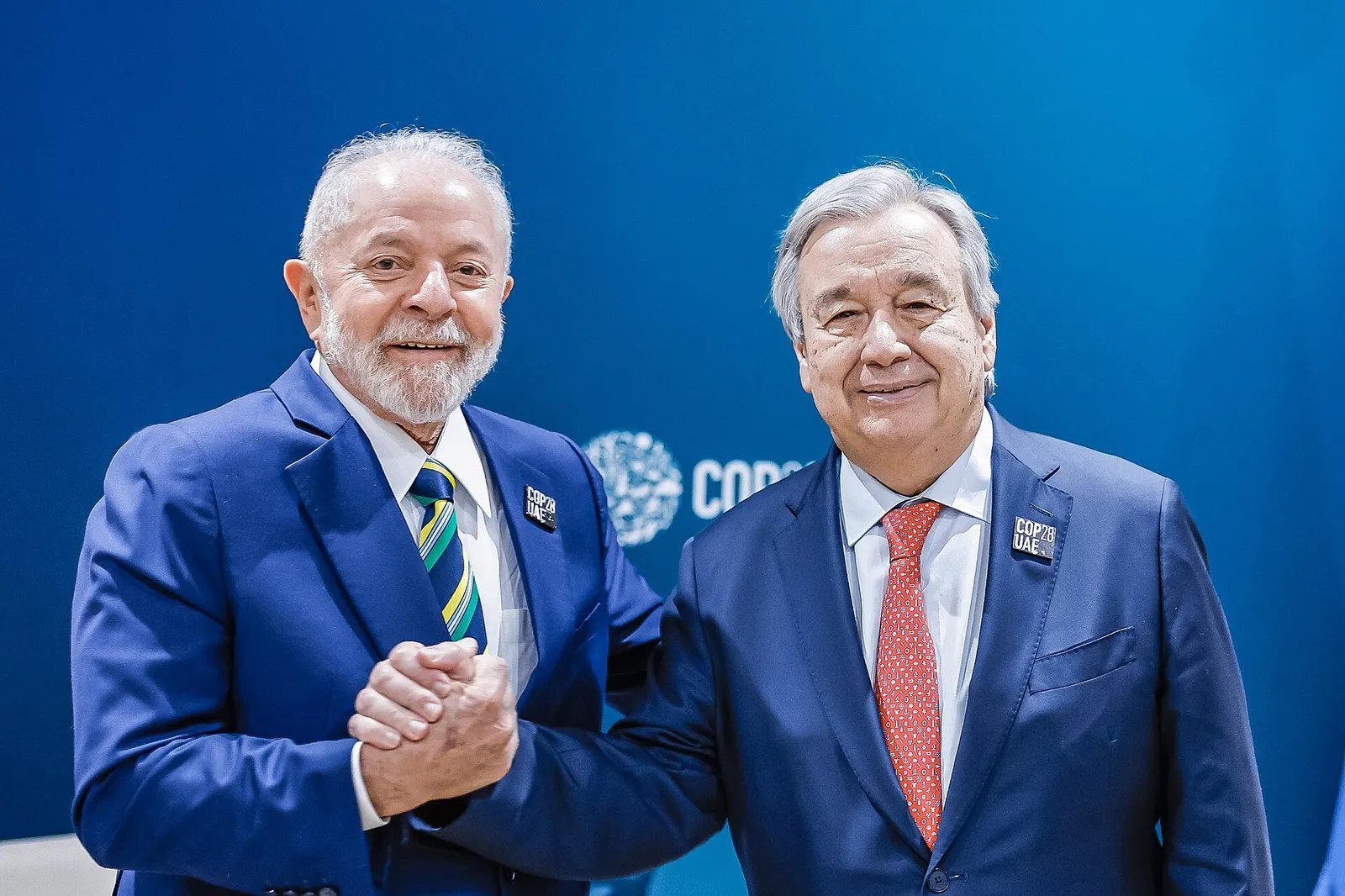 Lula em reunião com o secretário-geral da ONU, António Guterres, em Dubai, em 1º de dezembro de 2023.