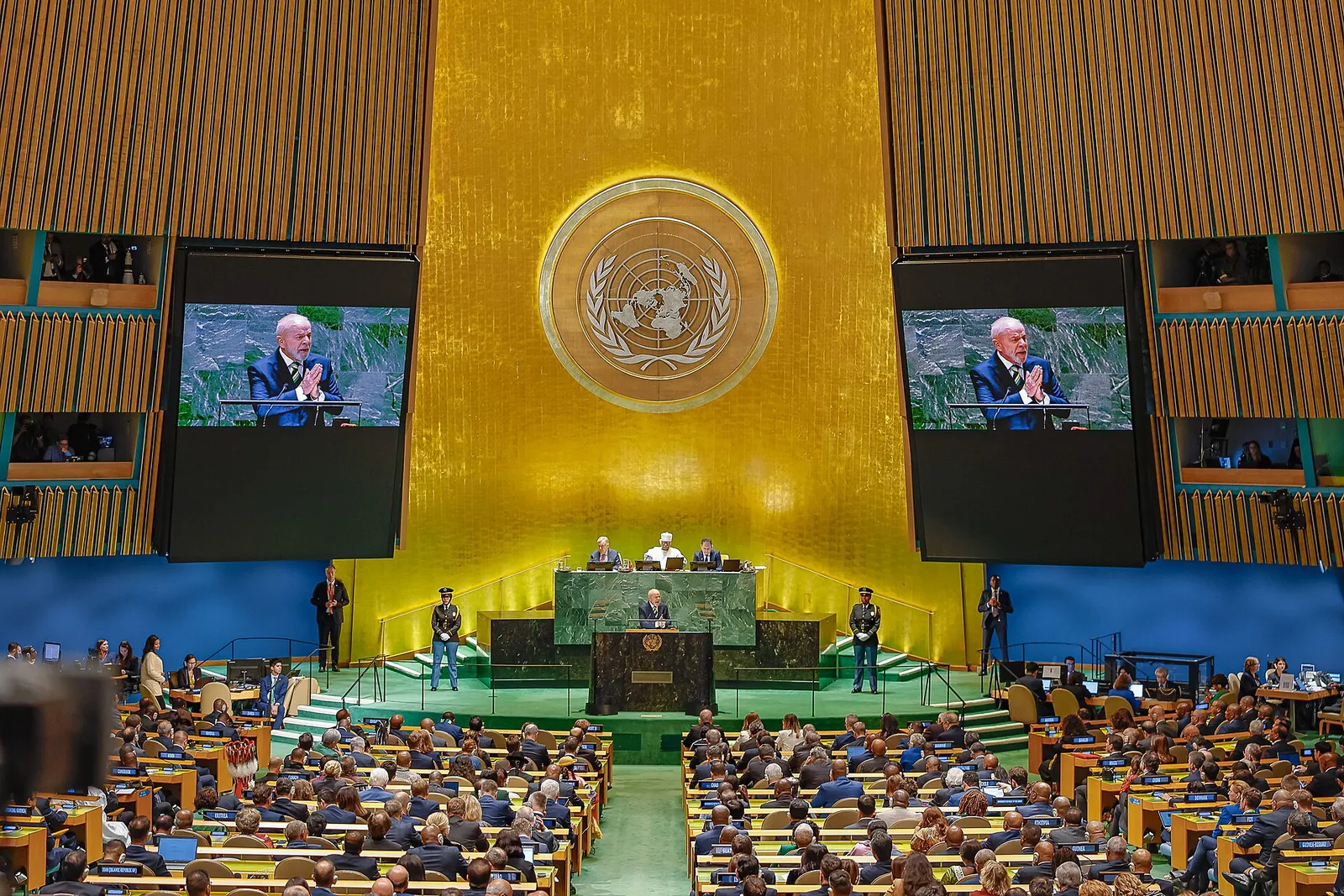 Lula na abertura do Debate Geral da 79ª Sessão da Assembleia Geral das Nações Unidas, em Nova York, em 24 de setembro de 2024.