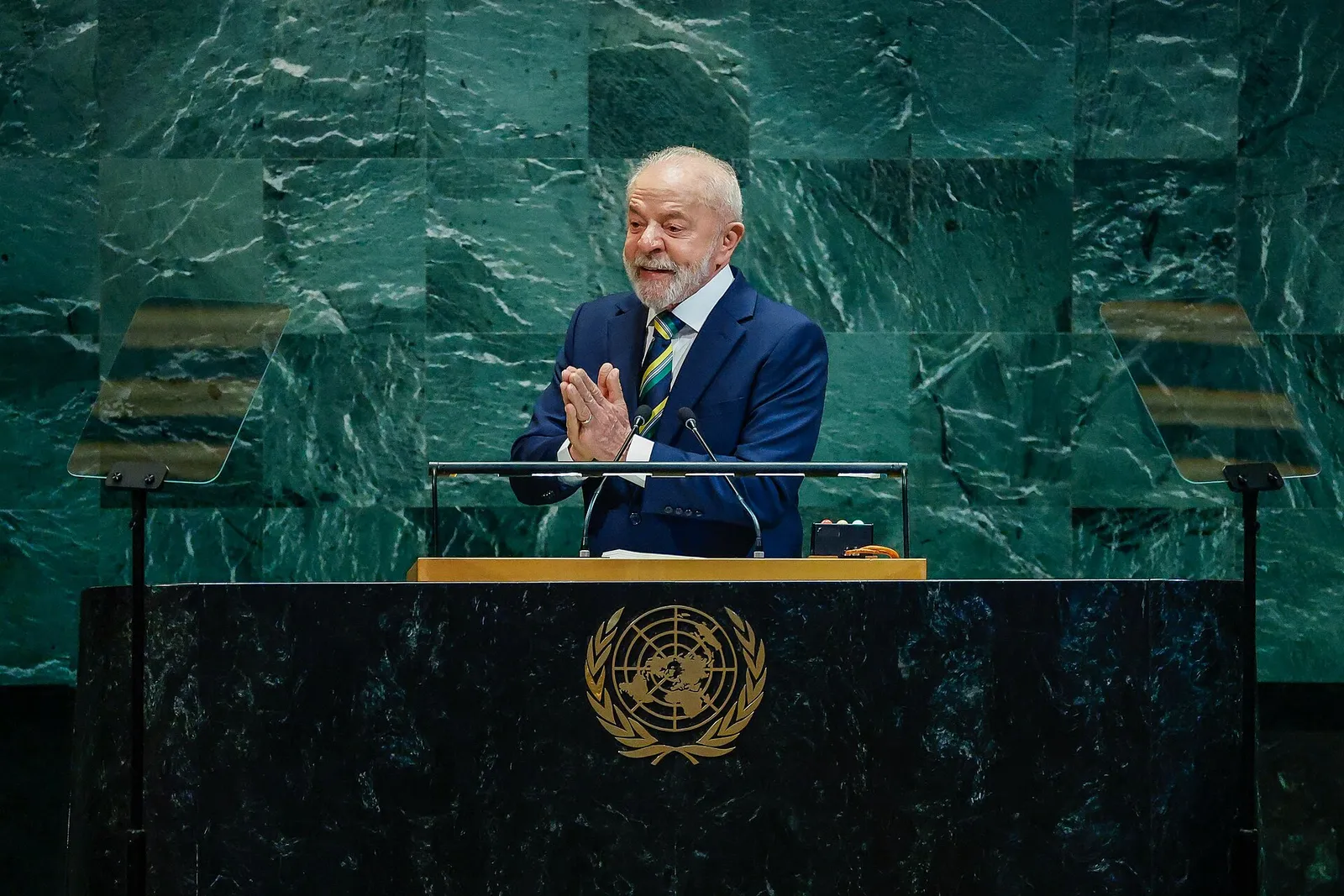 Lula na abertura do Debate Geral da 80ª Sessão Ordinária da Assembleia Geral das Nações Unidas, em Nova York, em 23 de setembro de 2025.
