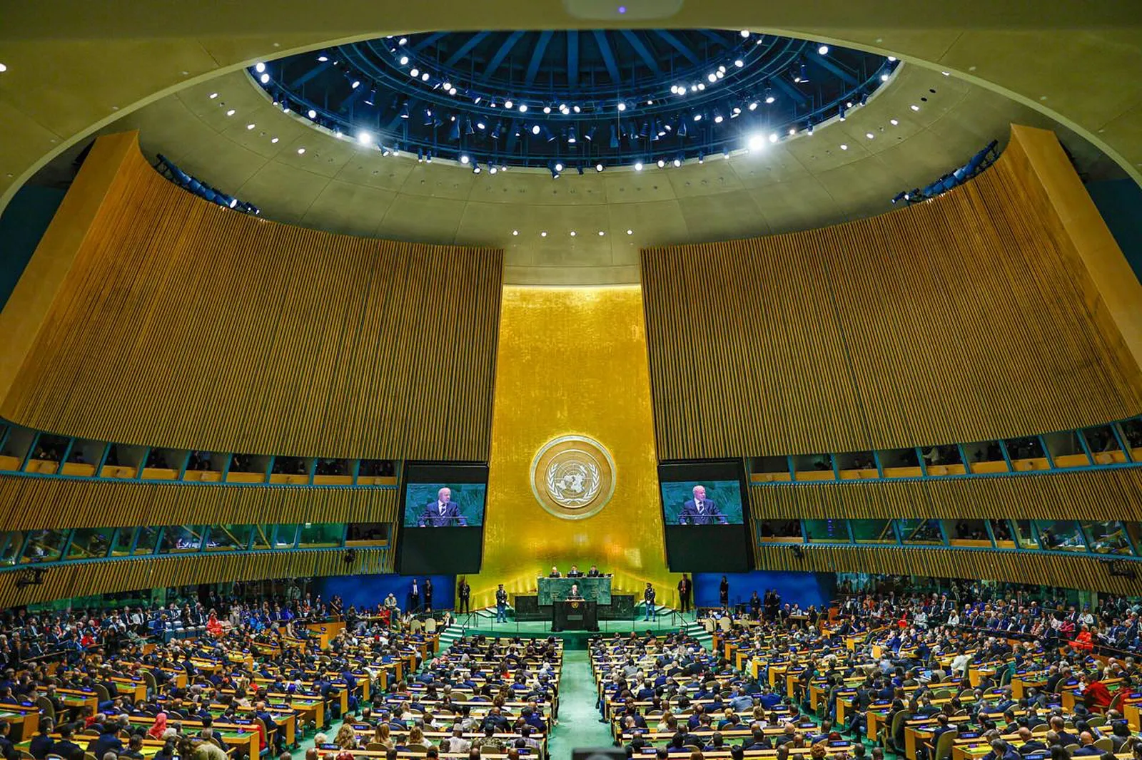 Lula na abertura do Debate Geral de Alto Nível da 81ª Sessão Ordinária da Assembleia Geral das Nações Unidas, em Nova York, em 22 de setembro de 2026.