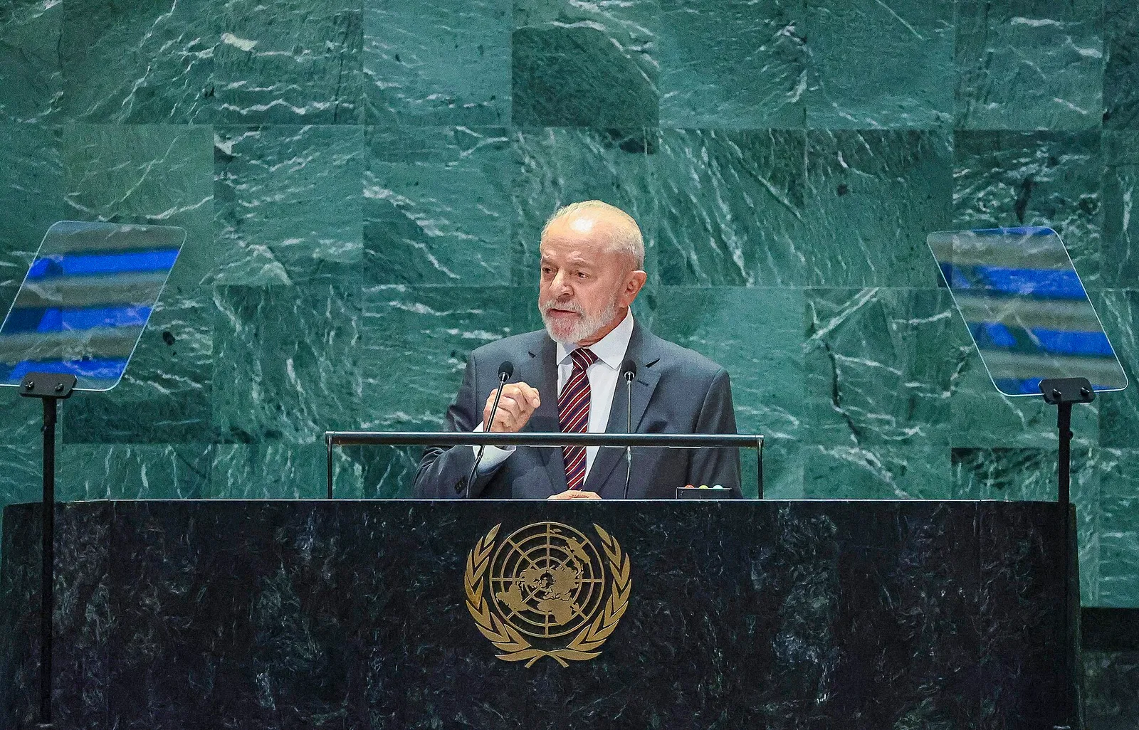 Lula na sessão de abertura da Cúpula do Futuro, no Salão da Assembleia Geral da ONU, em Nova York, em 22 de setembro de 2024.