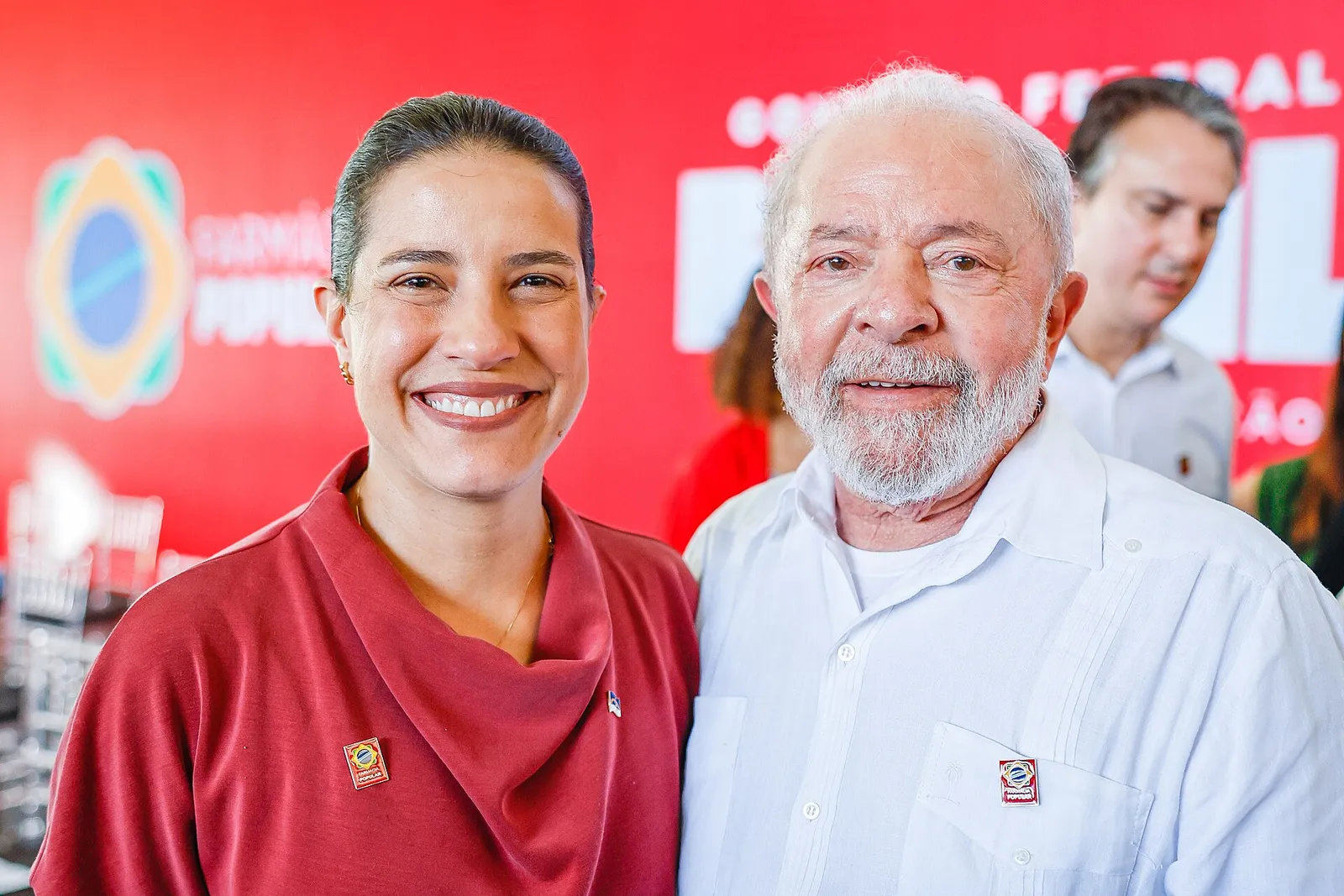 Governadora do Estado de Pernambuco, Raquel Lyra, Presidente da República, Luiz Inácio Lula da Silva, durante cerimônia de lançamento do novo Programa “Farmácia Popular do Brasil”.