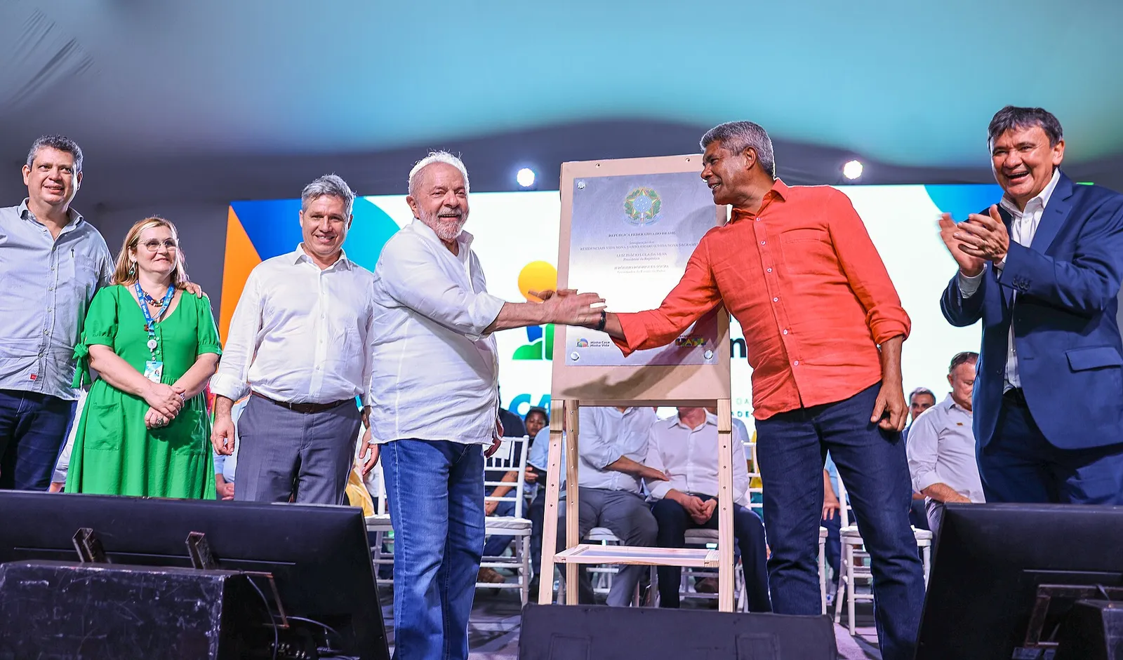 Presidente da República, Luiz Inácio Lula da Silva, durante Lançamento do novo programa Minha Casa Minha Vida e entrega de empreendimentos do programa em Santo Amaro (BA) e, simultaneamente, em outras cidades do país. Residencial Vida Nova Sacramento e Residencial Vida Nova Santo Amaro I, Santo Amaro - BA.